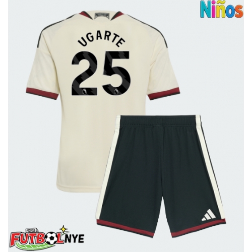 Camiseta Manchester United Manuel Ugarte #25 Tercera Equipación para niños 2026-27 manga corta (+ pantalones cortos)